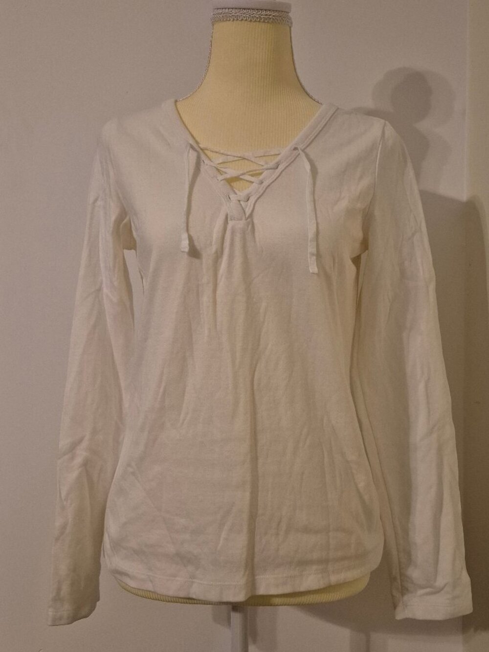 Vintage Tommy Hilfiger 2002 L/S Top‎ M Casual Classic 100% Cotton Pointelle Y2K